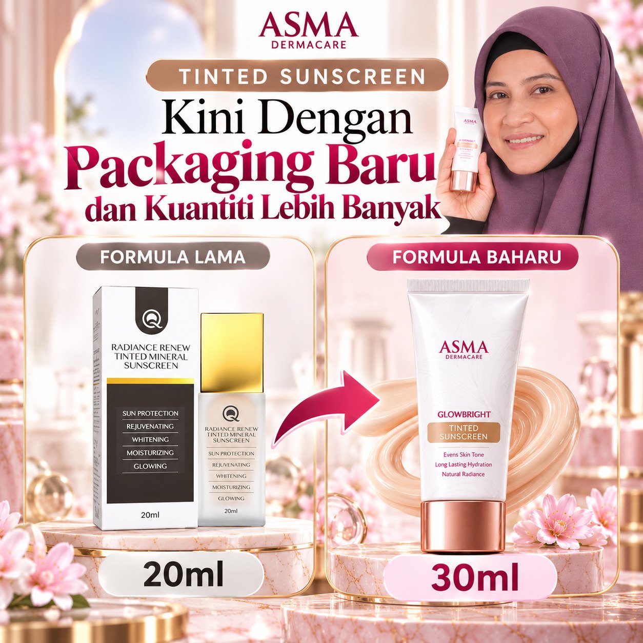 Tinted Sunscreen kini dengan packaging baru 30ml